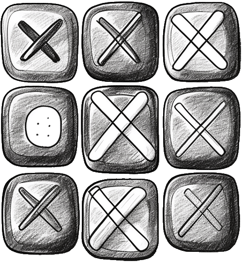 a tic tac toe game logo